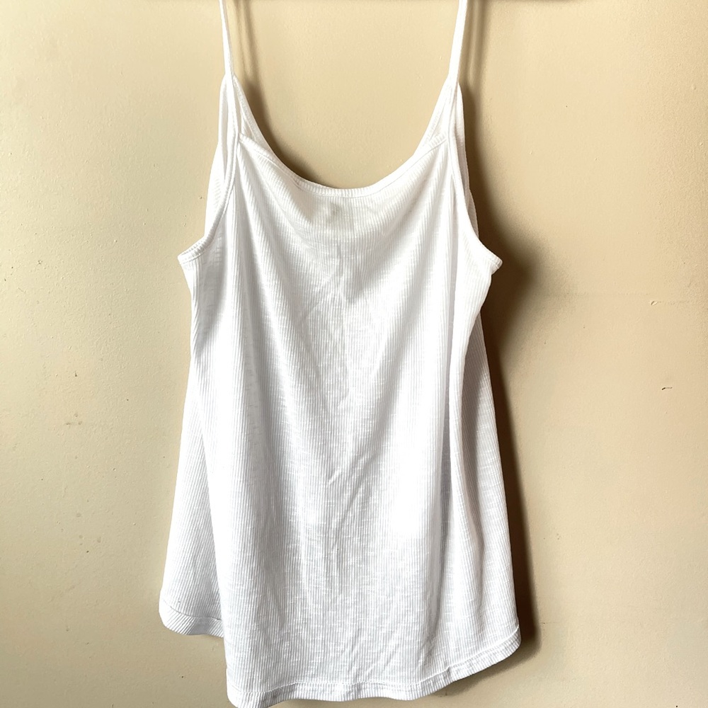 Free people white ribbed tank top